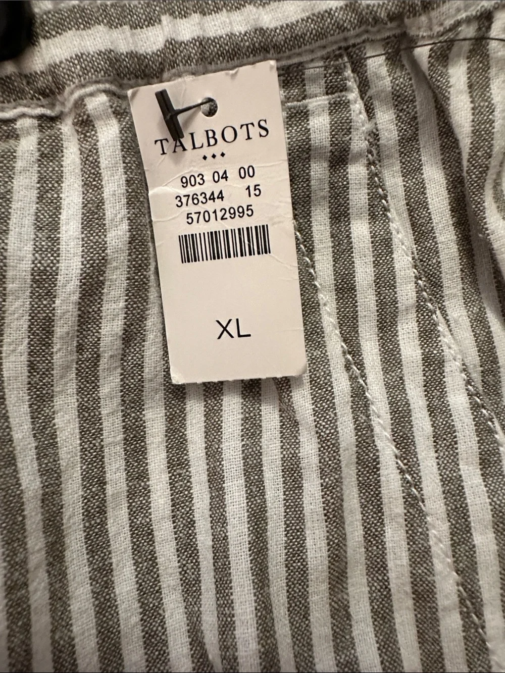 Talbots women’s wide leg pants  …..sometimes looks greyish green & white striped